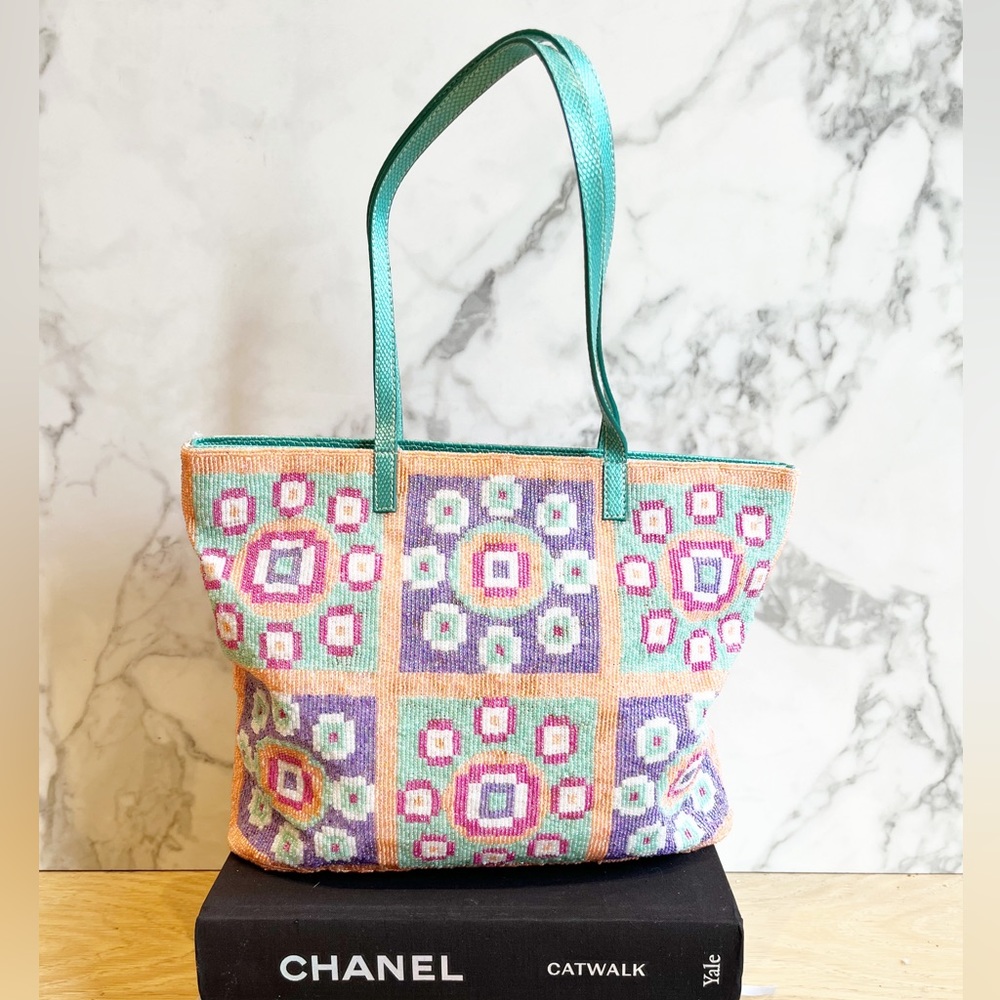 Vintage Fendi Glass Beaded Tote Bag